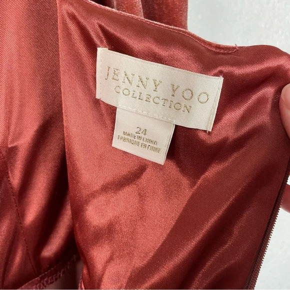 NWT Jenny Yoo Velvet Maxi Dress English Rose Size 24 - Picture 6 of 15